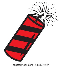 Vector illustration of a firecracker icon or symbol