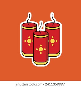 vector illustration of firecrackers, fireworks for Chinese New Year celebrations