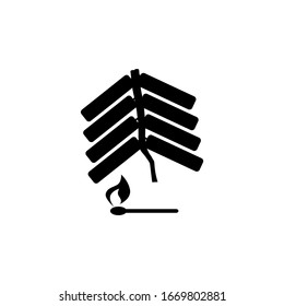 Vector illustration of Firecrackers and matchstick icons