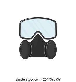 Vector Illustration Of Firefighter Mask On White Background.