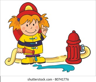 vector illustration- fireman