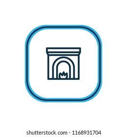 Vector illustration of fireplace icon line. Beautiful industry element also can be used as firehouse icon element.