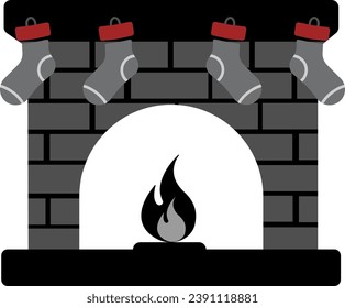 ilustración vectorial de una chimenea en un fondo transparente	