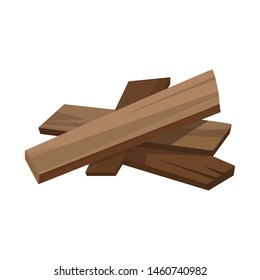Vector illustration of firewood and tree symbol. Set of firewood and wooden stock symbol for web.