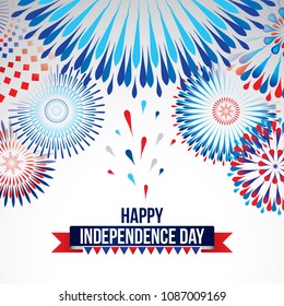 Vector illustration of  firework effect symbolizing independence day celebrations.