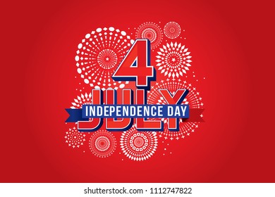 Vector illustration of  firework effect symbolizing 4th of July independence day celebrations.