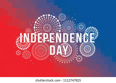 Vector illustration of  firework effect symbolizing independence day celebrations.