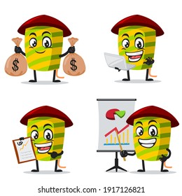 ilustración vectorial de la mascota de fuegos artificiales o conjunto de colección de caracteres con tema de negocios