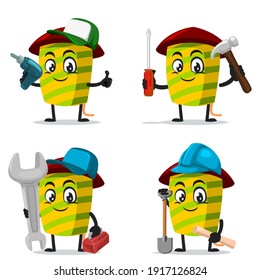 vector illustration of firework mascot or character collection set with service or repair theme