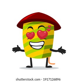 vector illustration of firework mascot or character with love eye
