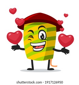 vector illustration of firework mascot or character bring love symbols
