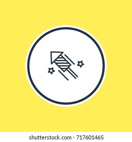 Vector Illustration Of Firework Outline. Beautiful Banquet Element Also Can Be Used As Firecracker Element.
