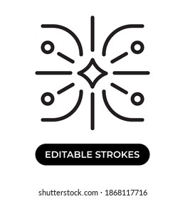 Vector illustration of firework splash icon or logo. Use black color and line design style. Editable strokes