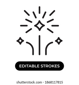 Vector illustration of firework splash icon or logo. Use black color and line design style. Editable strokes