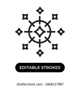 Vector illustration of firework splash icon or logo. Use black color and line design style. Editable strokes