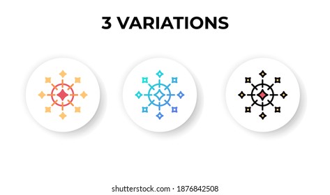 Vector illustration of firework splash icon or logo. Use flat, gradient, and lineal color.