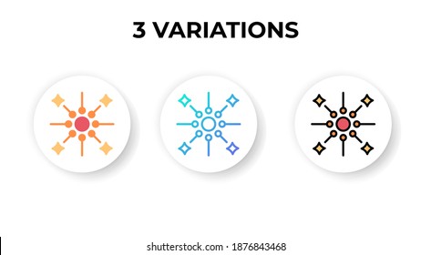 Vector illustration of firework splash icon or logo. Use flat, gradient, and lineal color.