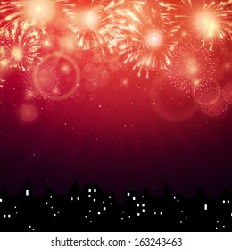 Vector Illustration of Fireworks