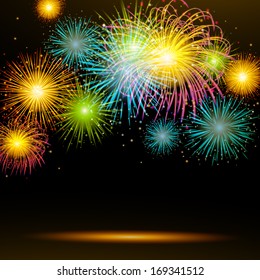 Vector Illustration of Fireworks
