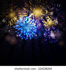 Vector Illustration of Fireworks