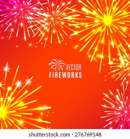 Vector Illustration of Fireworks