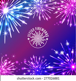 Vector illustration of fireworks.
