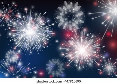 Vector Illustration of Fireworks