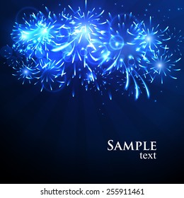 Vector illustration Fireworks against a bright background.