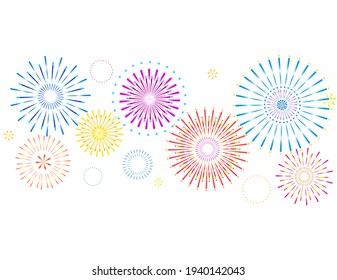 Ilustración vectorial de los fuegos artificiales . Material de fondo.