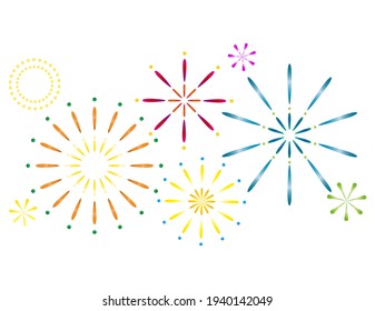 Vektorgrafik von Feuerwerken . Hintergrundmaterial.