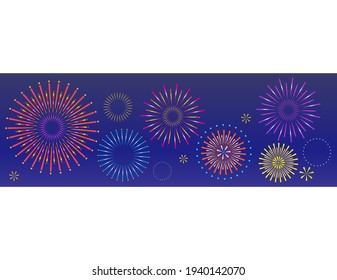 Vector illustration of fireworks . Background material.