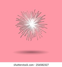 Vector illustration of  Fireworks color background.