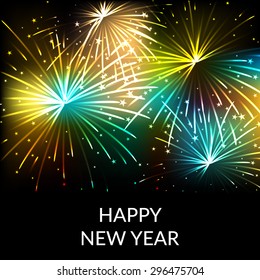 Vector illustration of a fireworks for Happy New Year.