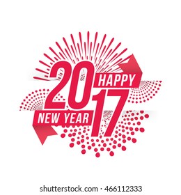 Vector illustration of fireworks. Happy new year 2017 theme