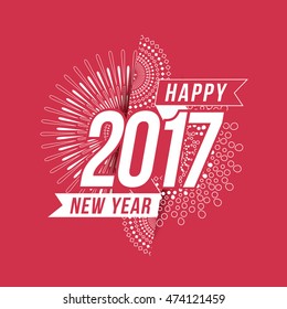 Vector illustration of fireworks. Happy new year 2017 theme