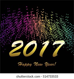 Vector illustration of Fireworks. Happy New Year!