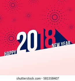 Vector illustration of  fireworks. Happy new year 2018 theme