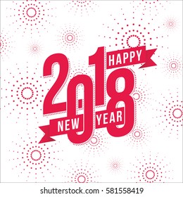 Vector illustration of  fireworks. Happy new year 2018 theme