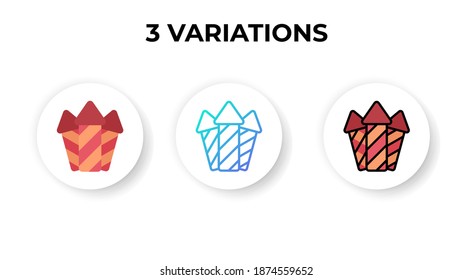 Vector illustration of fireworks icon or logo. Use flat, gradient, and lineal color.