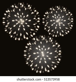 Vector illustration. Fireworks on a dark background