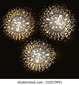 Vector illustration. Fireworks on a dark background