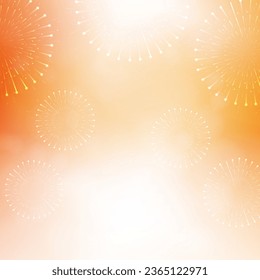 Ilustración vectorial de los fuegos artificiales sobre fondo rojo. Feliz celebración de Diwali lanza fuegos artificiales sobre antecedentes abstractos en efectos de bokeh.