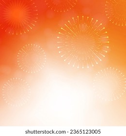 Ilustración vectorial de los fuegos artificiales sobre fondo rojo. Feliz celebración de Diwali lanza fuegos artificiales sobre antecedentes abstractos en efectos de bokeh.