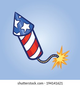 Vector illustration of Fireworks Rocket