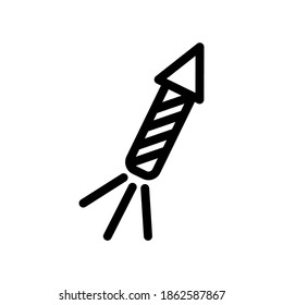 Vector illustration of fireworks rocket icon