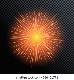 Vector Illustration of Fireworks, Salute on a Transparent Background EPS10