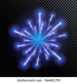 Vector Illustration of Fireworks, Salute on a Transparent Background EPS10