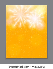 Vector Illustration of Fireworks, Salute on a Dark Background EPS10
