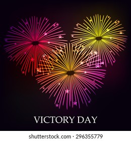 Vector illustration of a fireworks for Victory Day.