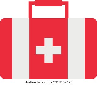 Vector illustration of a first aid bag. medicines and medical items in a medicine cabinet.